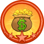 Prosperous I badge - wealth milestone in Garden Horizons
